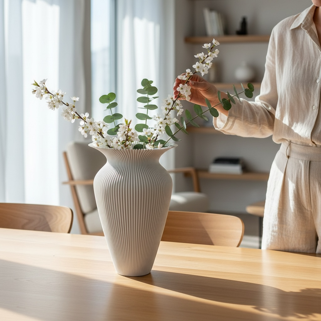 Oluklu Minimalist Dekor Vazo