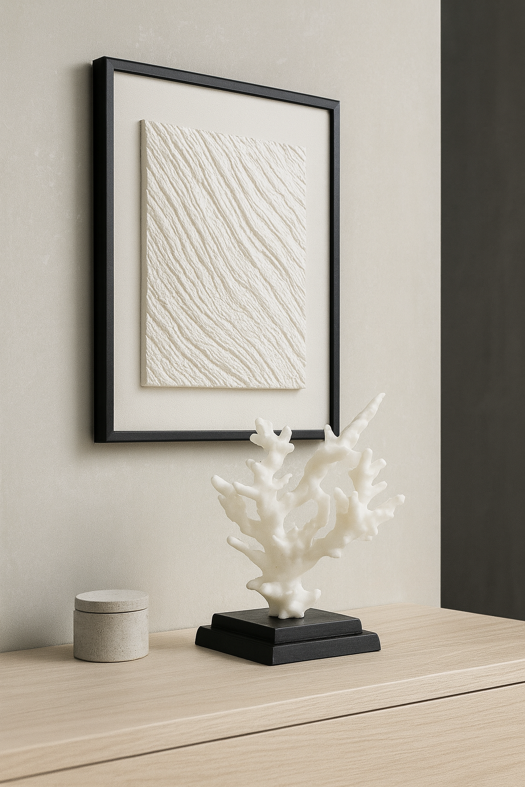 Mercan Şeklinde Dekoratif Heykel – Kırık Beyaz Zarif Obje | Mugu Conc