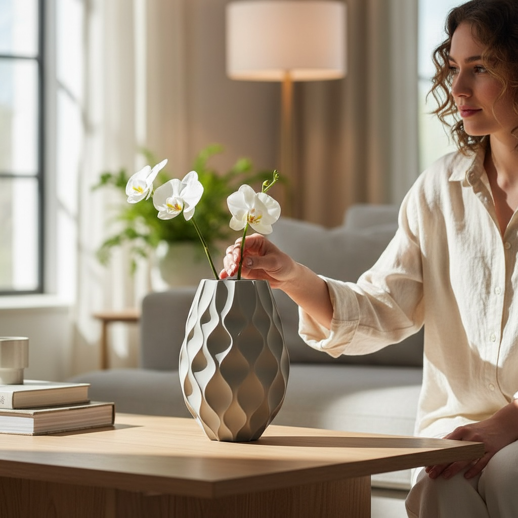 Dalga Formlu Modern Dekoratif Vazo