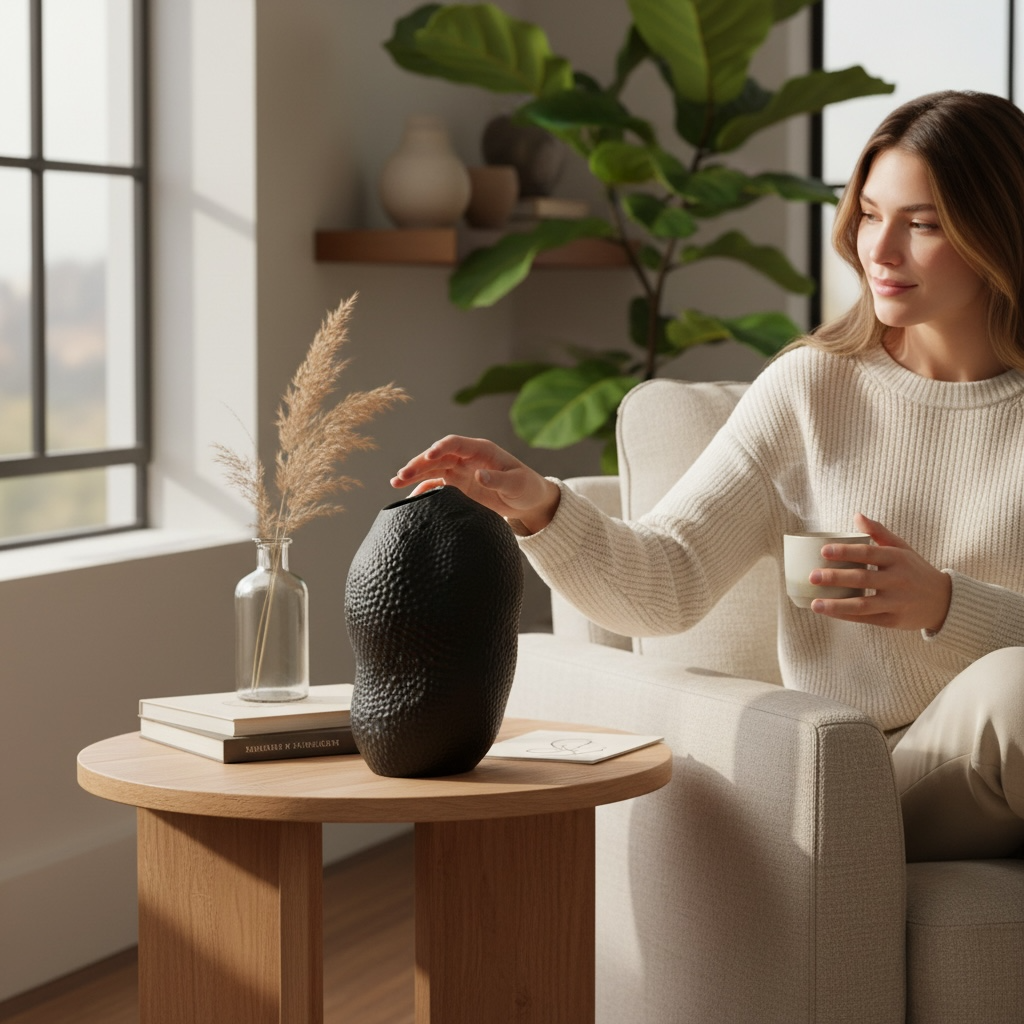 Doğal Kabartma Dokulu Estetik Vazo