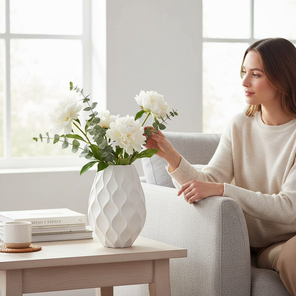 Dalga Formlu Modern Dekoratif Vazo