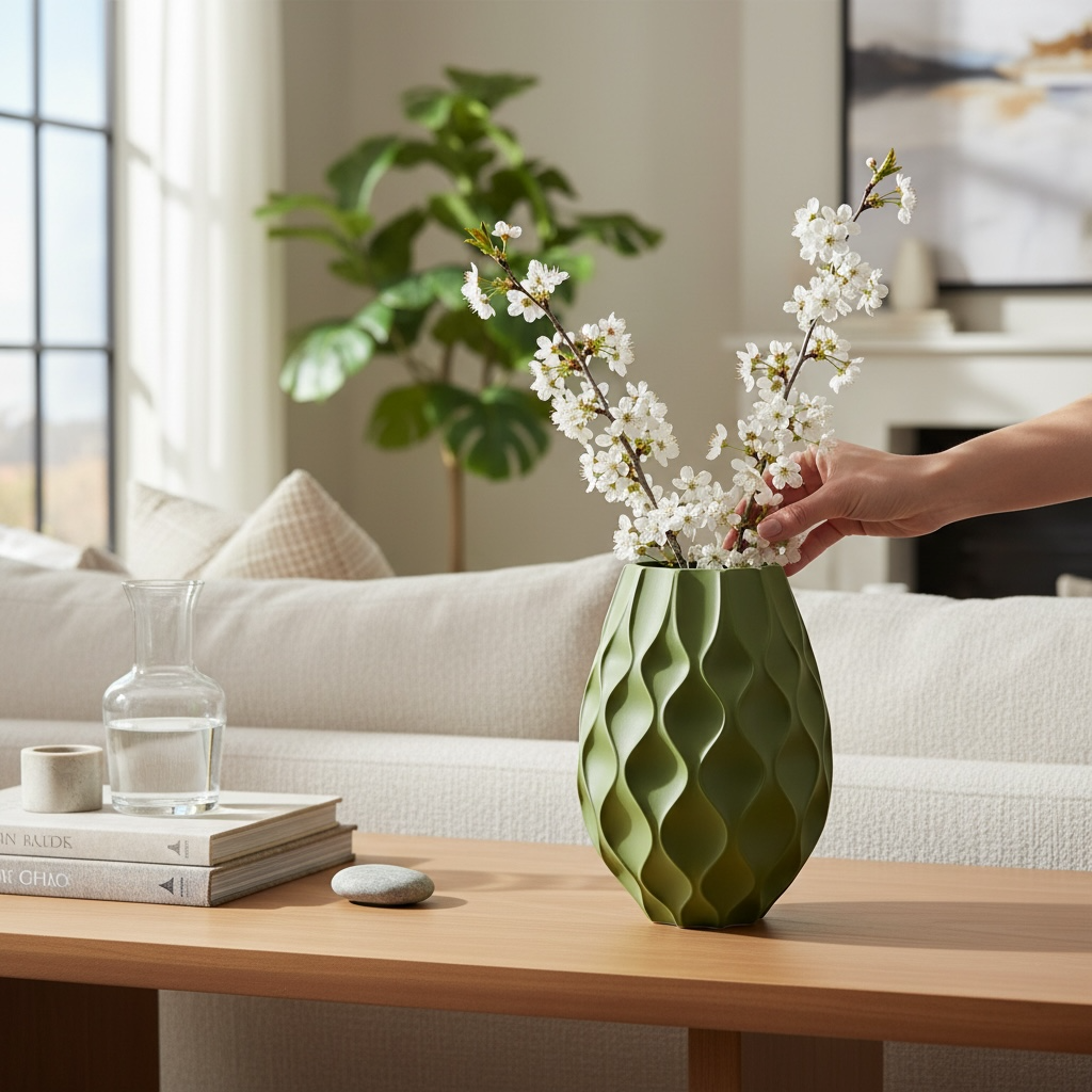 Dalga Formlu Modern Dekoratif Vazo