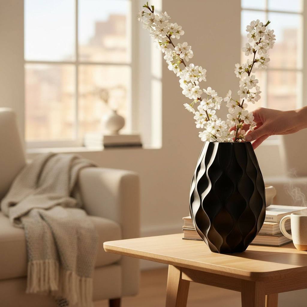 Dalga Formlu Modern Dekoratif Vazo