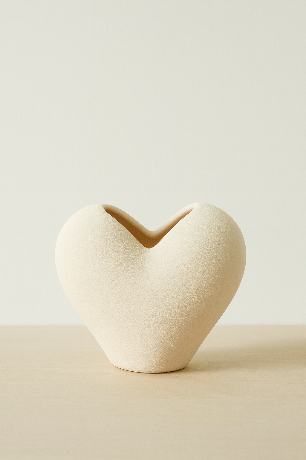 Kalp Şeklinde Modern Saksı – Krem Renk Zarif Tasarım | Mugu Concept