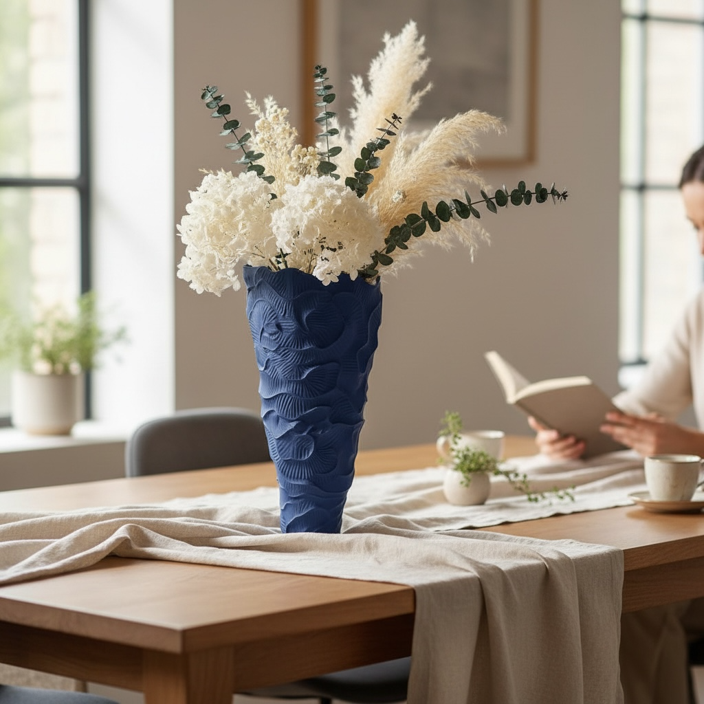 Dokulu Yüzey Modern Sanat Vazosu