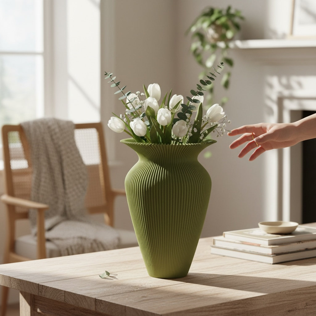 Oluklu Minimalist Dekor Vazo