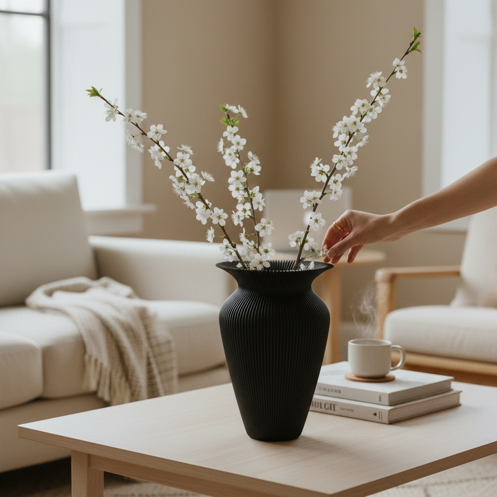 Oluklu Minimalist Dekor Vazo