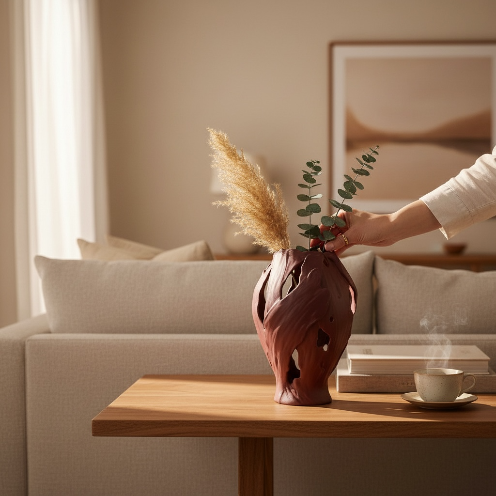 Dalga Formlu Dekoratif Vazo