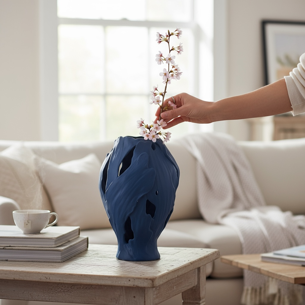 Dalga Formlu Dekoratif Vazo