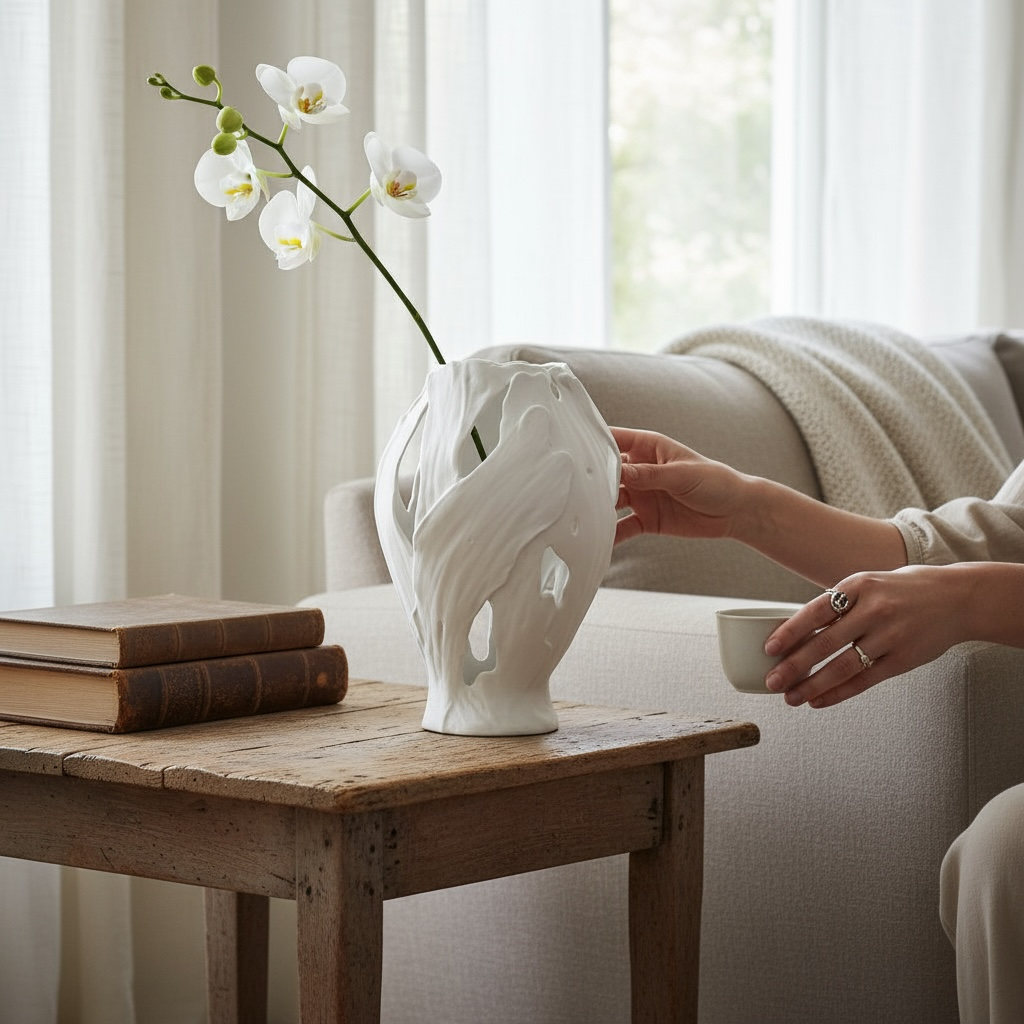 Dalga Formlu Dekoratif Vazo