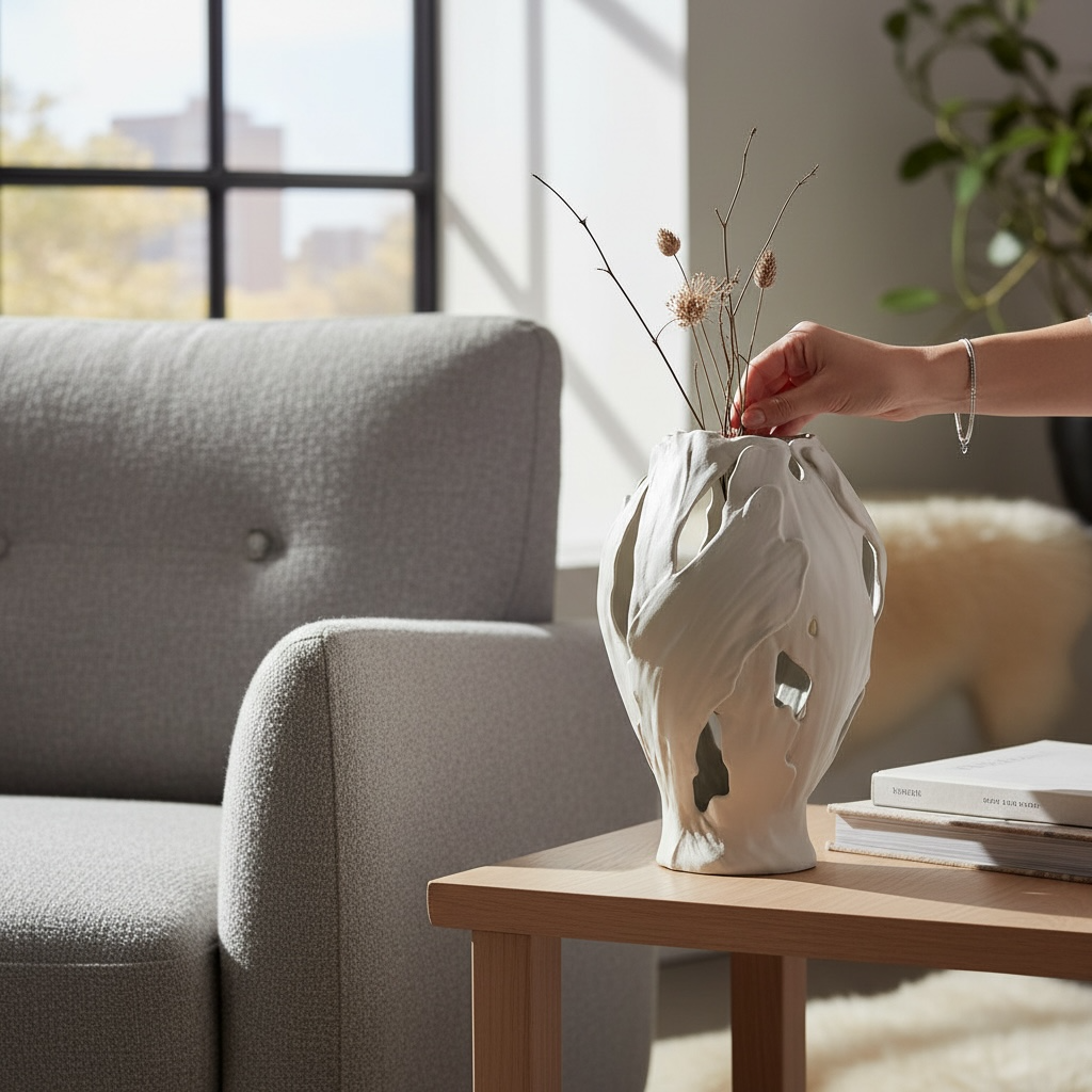 Dalga Formlu Dekoratif Vazo