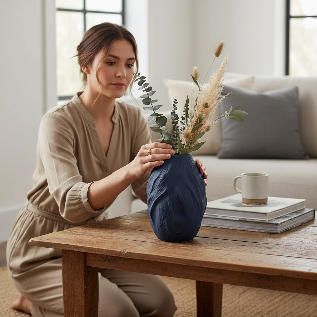 Esinti Dokulu Dekoratif Vazo