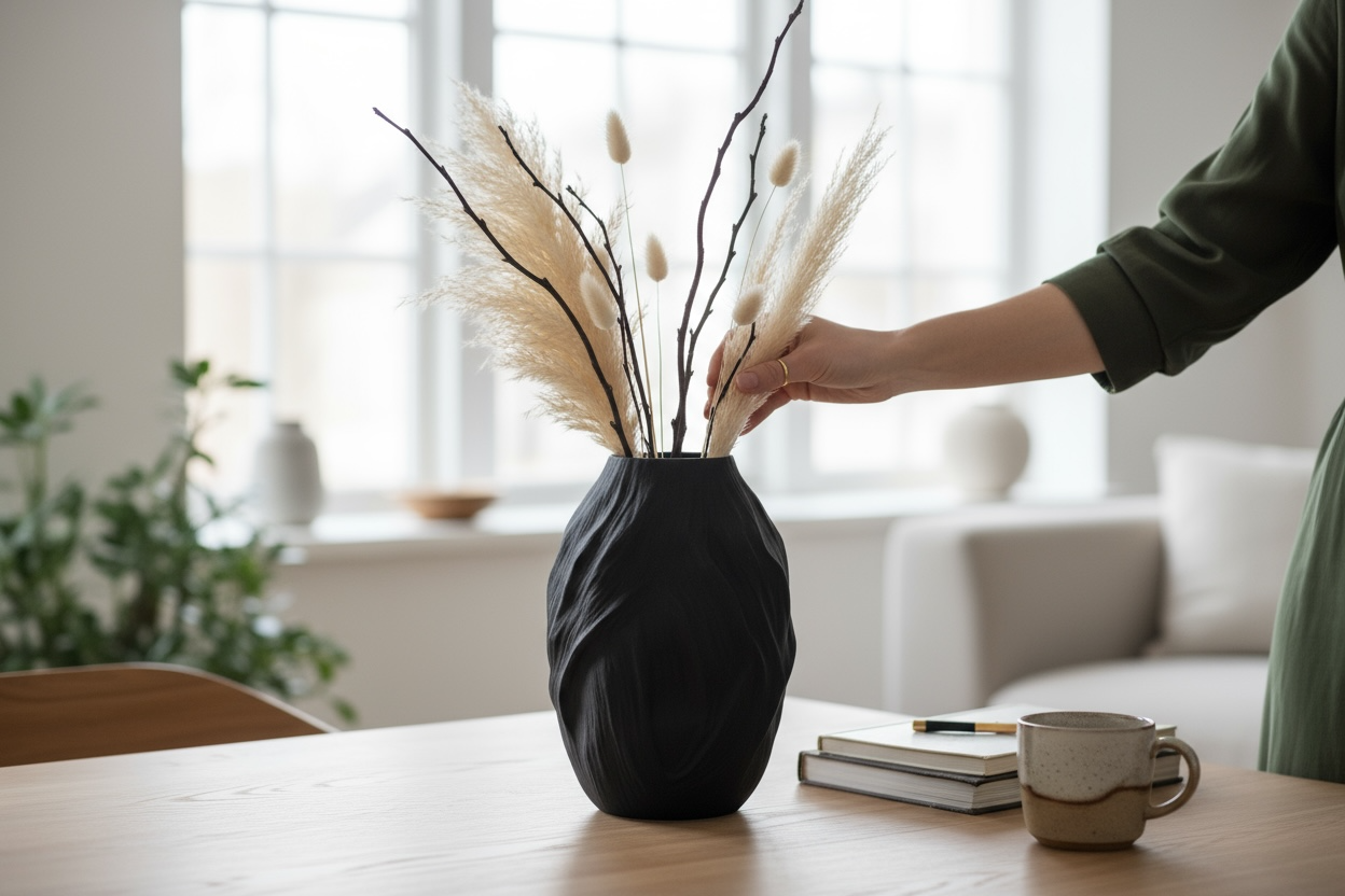 Esinti Dokulu Dekoratif Vazo