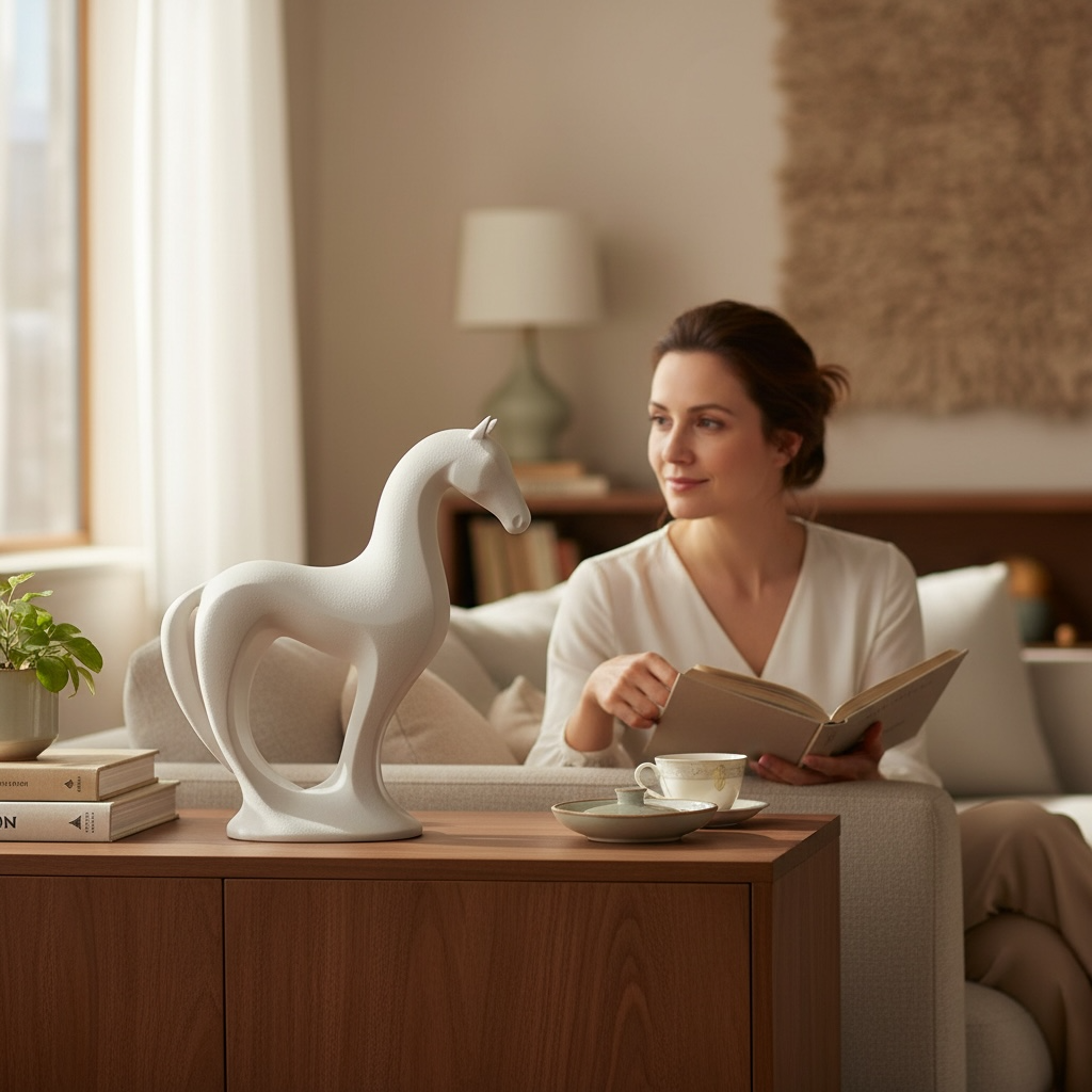 Modern At Heykeli Dekoratif Obje