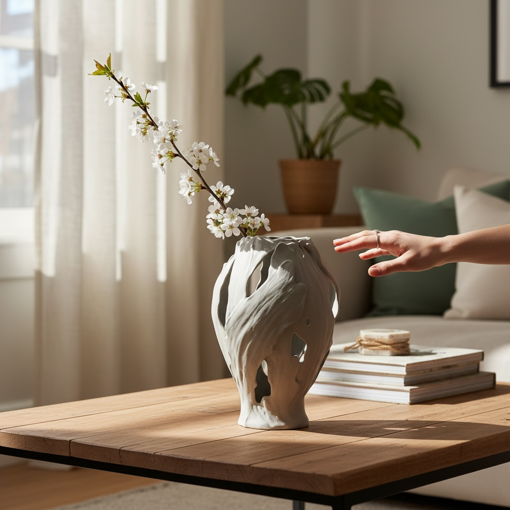 Dalga Formlu Dekoratif Vazo