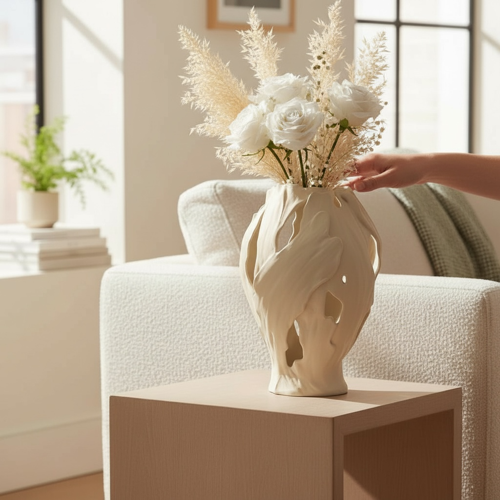 Dalga Formlu Dekoratif Vazo