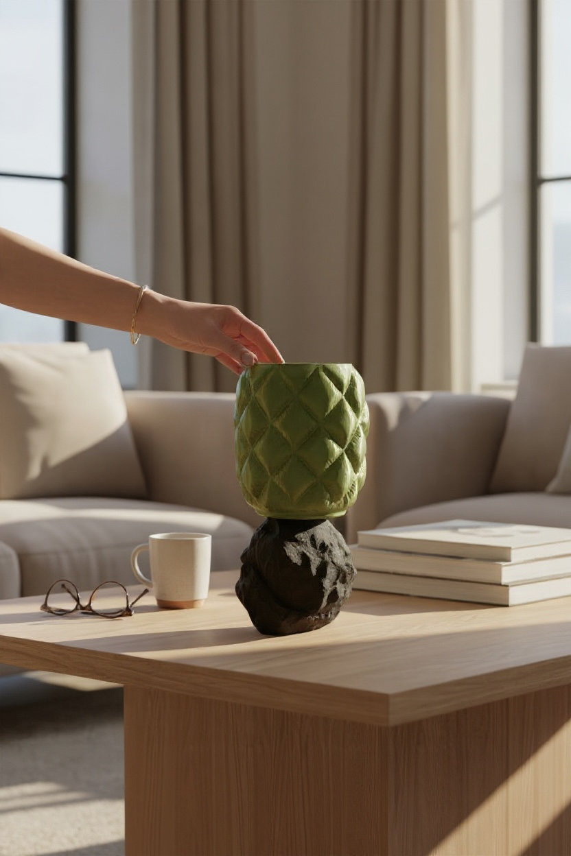 Geometrik ve Kaya Formlu lamba