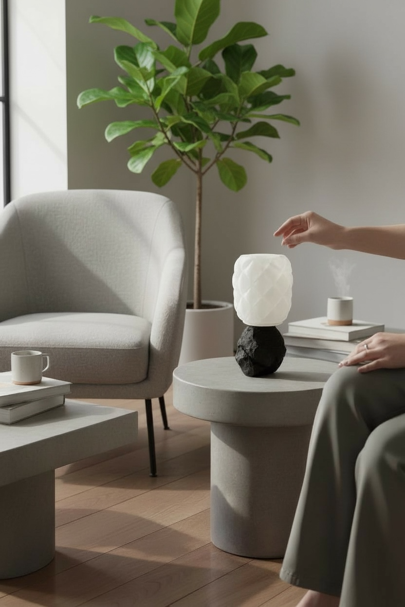 Geometrik ve Kaya Formlu lamba