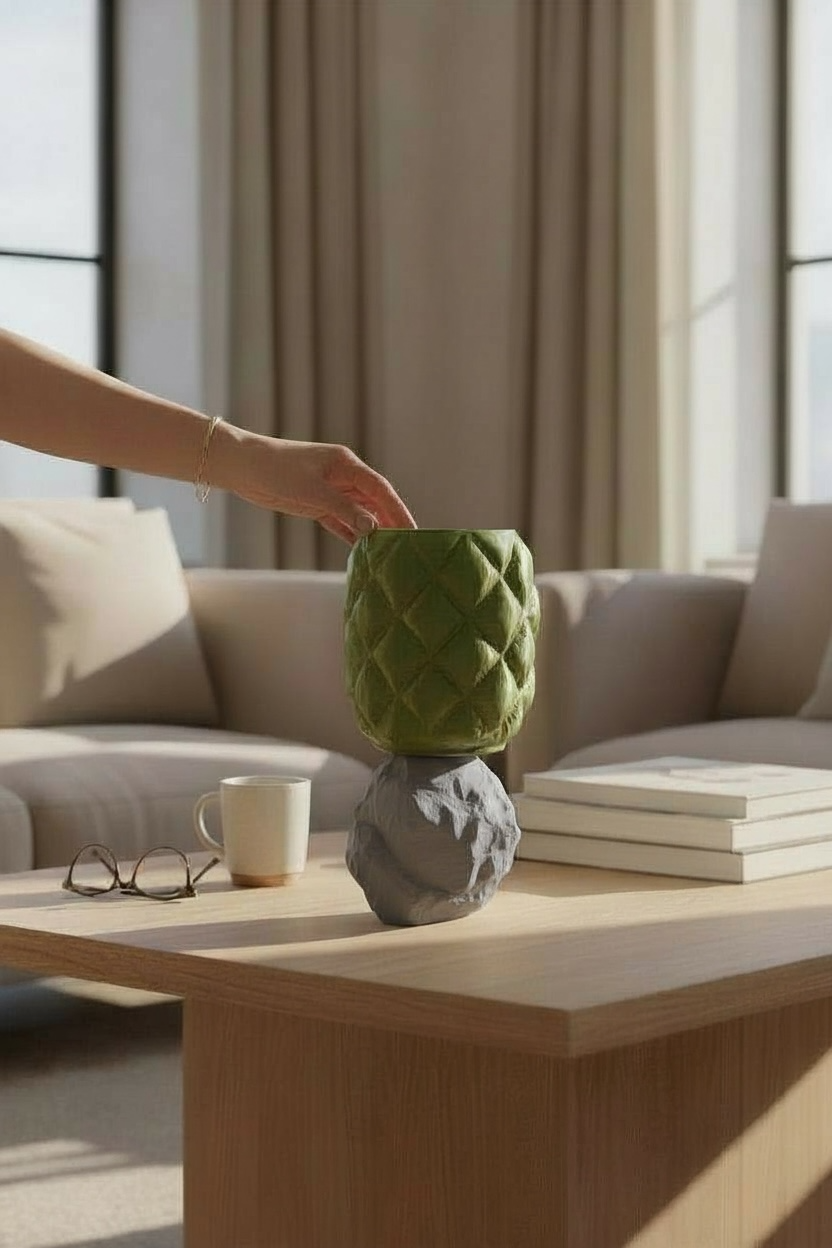 Geometrik ve Kaya Formlu lamba