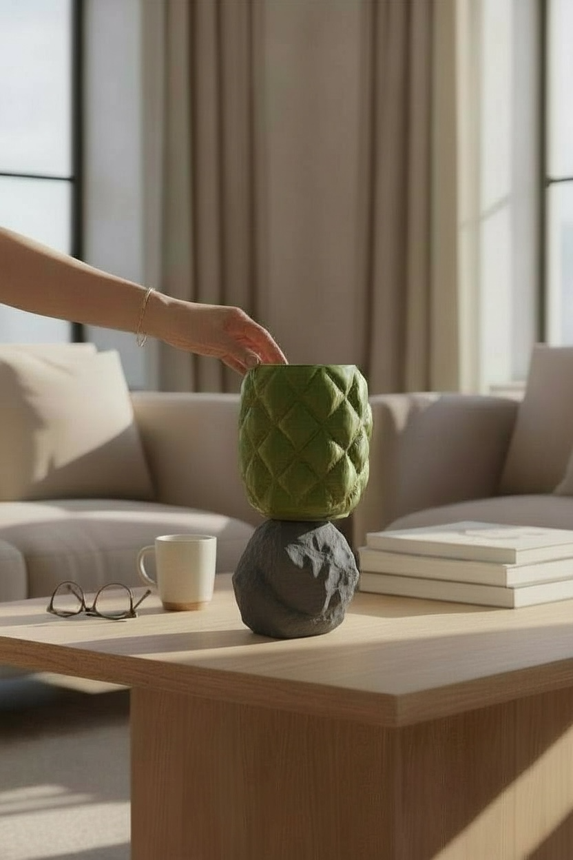 Geometrik ve Kaya Formlu lamba