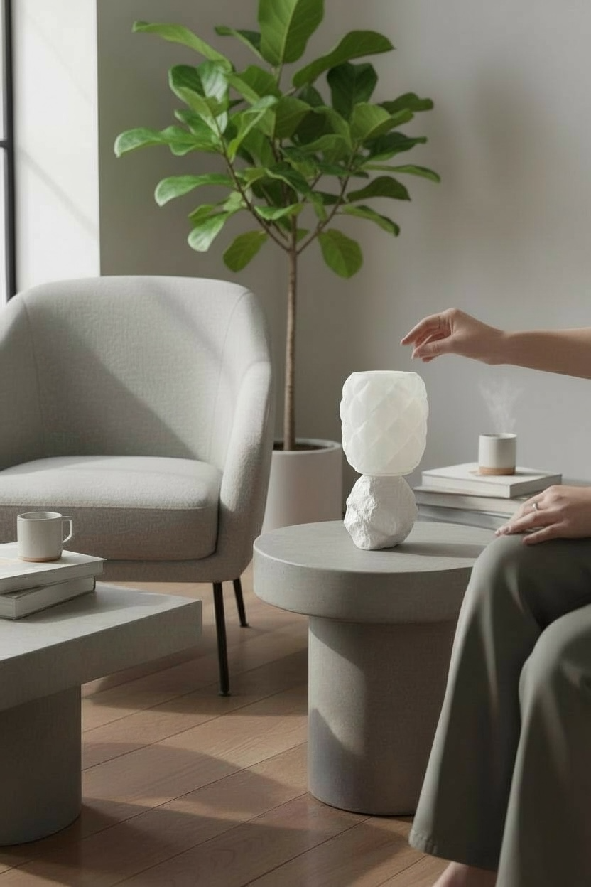 Geometrik ve Kaya Formlu lamba