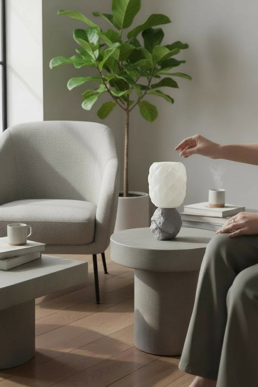 Geometrik ve Kaya Formlu lamba