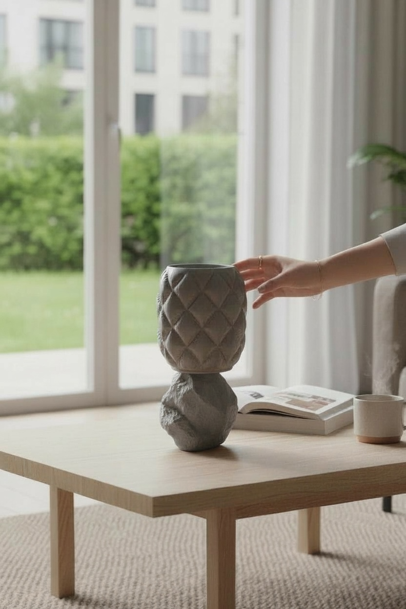 Geometrik ve Kaya Formlu lamba