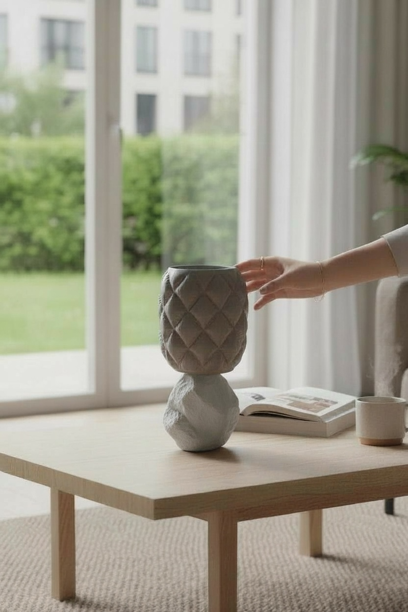 Geometrik ve Kaya Formlu lamba