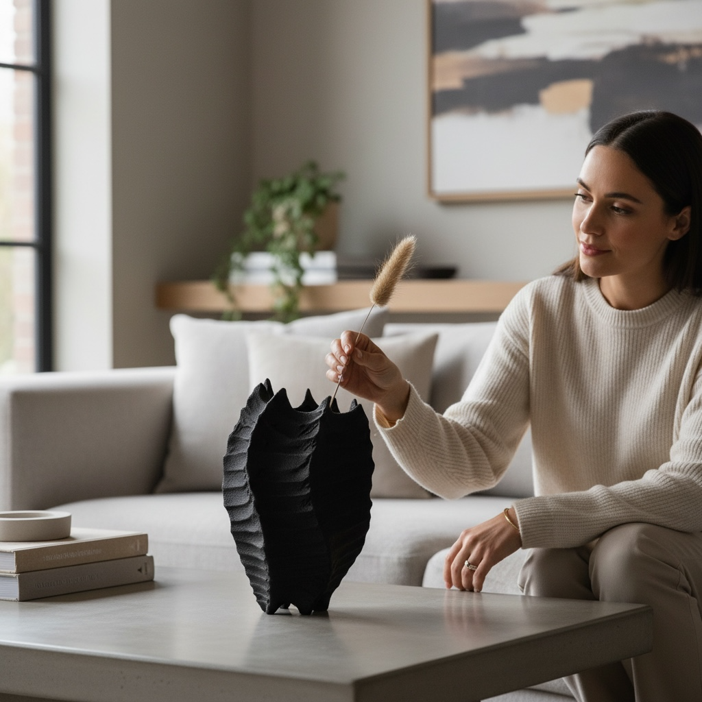 Organik Kıvrımlı Minimal Vazo