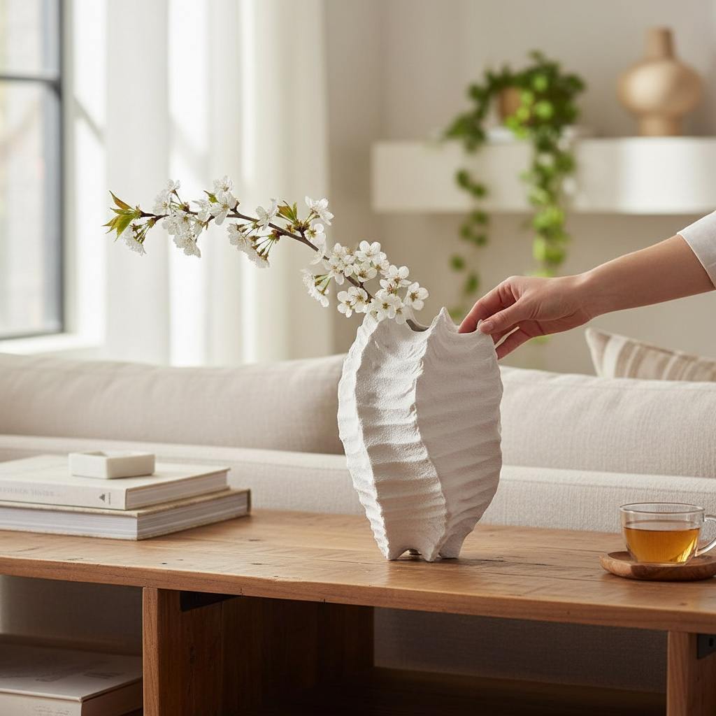 Organik Kıvrımlı Minimal Vazo